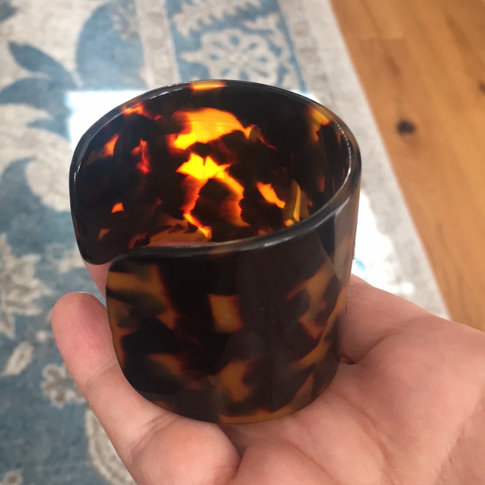 Tortoise Shell Cellulose Acetate Cuff Bracelet - image 3